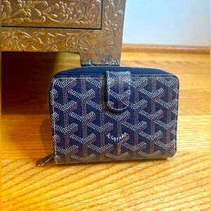 Goyard Goyardine Tuileries Wallet Navy
